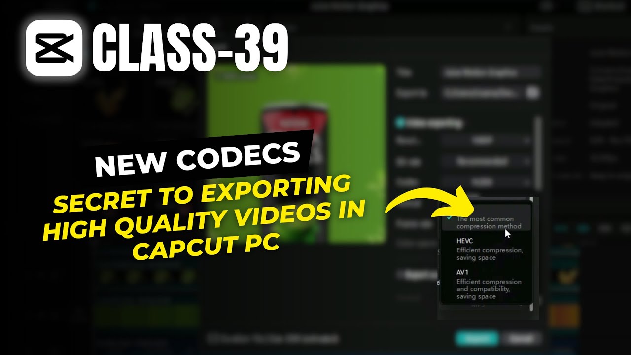 Best Settings for Resolution, Bitrate and Codec | How to Export High Quality Videos in CapCut PC |